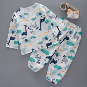 Cotton thin baby pajamas spring – Blue