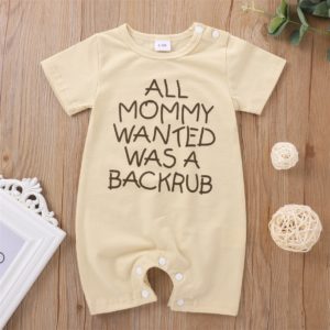 All Mommy wanted was a back rub – one piece summer baby suite