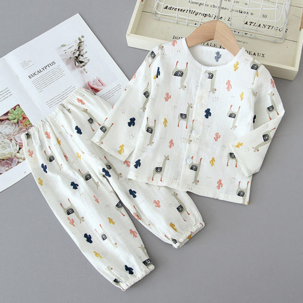 Cotton thin baby pajamas spring - Beige